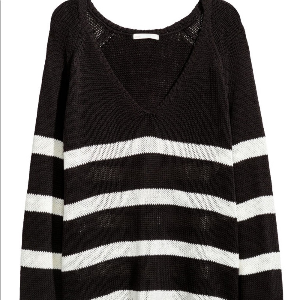 H&M Basic Black and White Striped Sweater